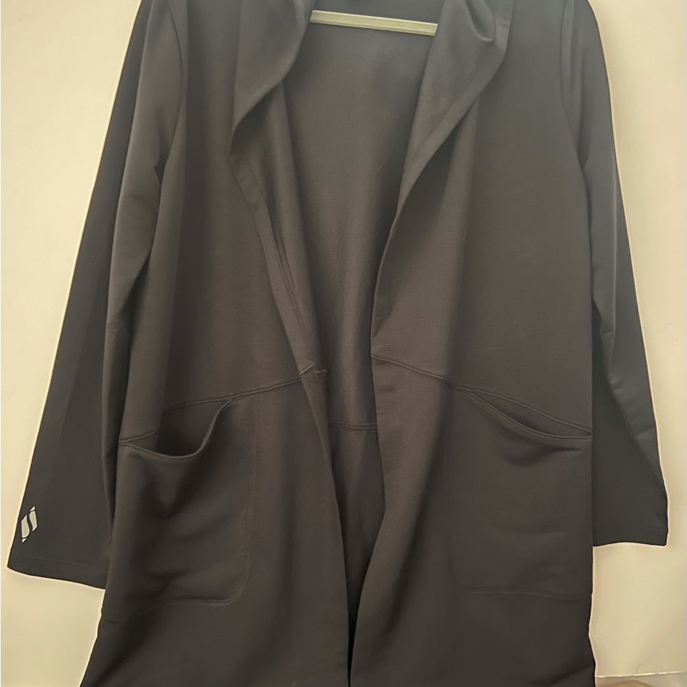 Skechers Black Hooded Open Front Cardigan Women’s Size Small